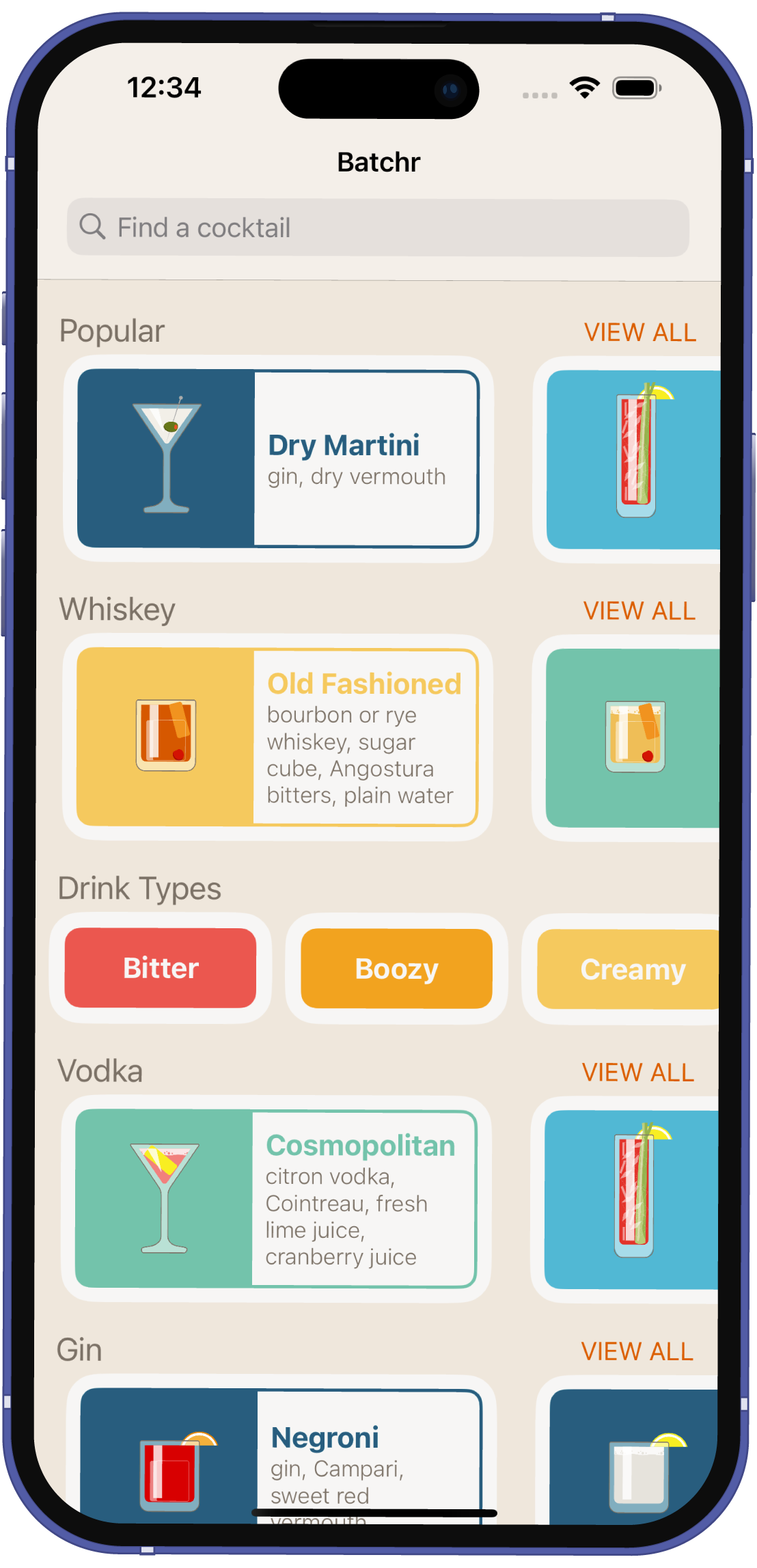 Screenshot of Batchr app on phone